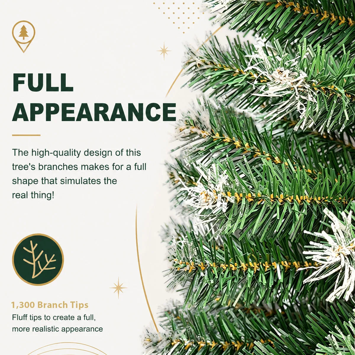 Artificial Christmas Tree With Foldable Metal Base For Holiday Decor
