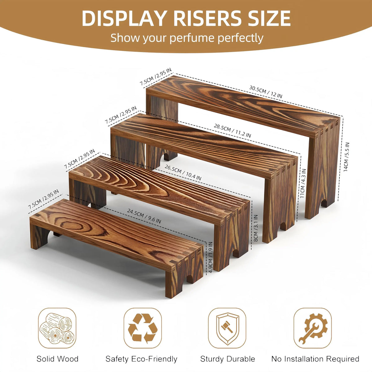 Wooden Tiered Display Riser Stands For Vendor Events