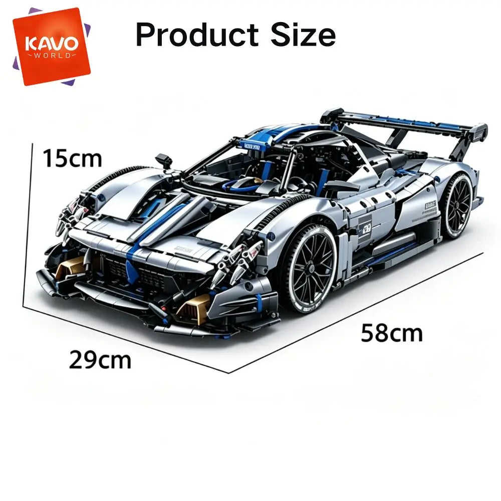 KAVOWORLD Super Sports Car Building Blocks Mechanical Model Kit