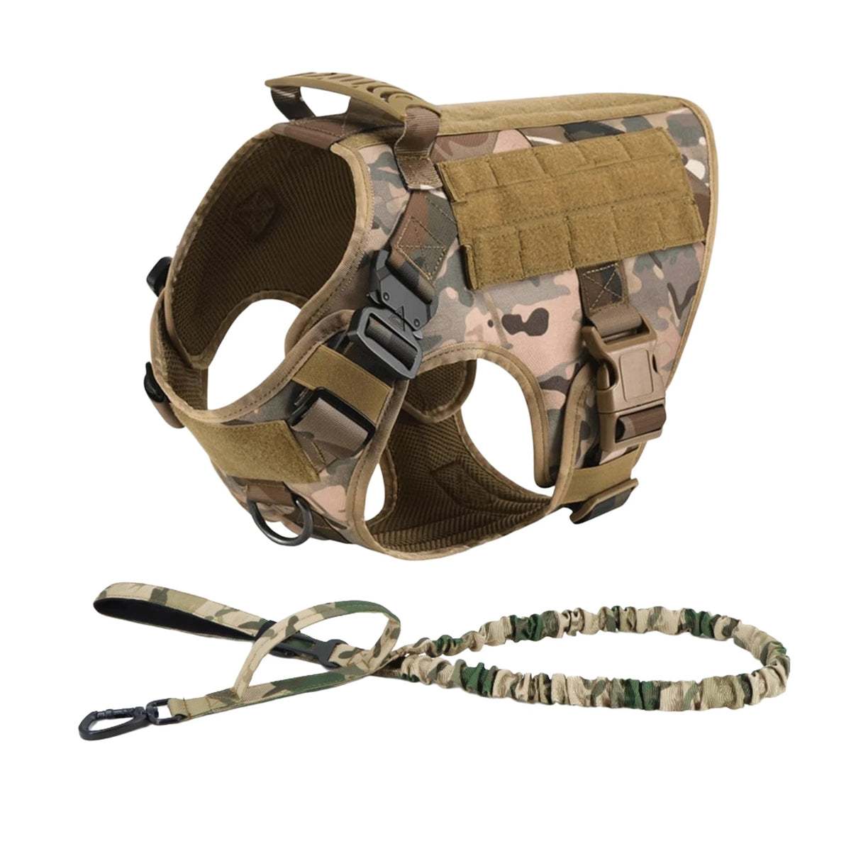 PETRAVEL Tactical Dog Harness With MOLLE Pouches For Training Walks