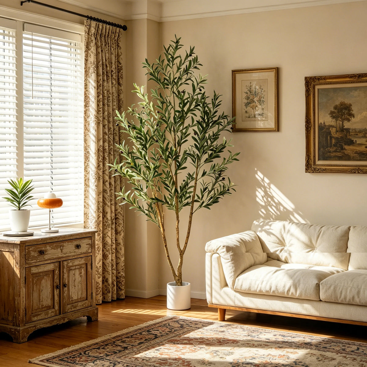 Olitree Artificial Olive Tree With Natural Trunk And Lifelike Fruits