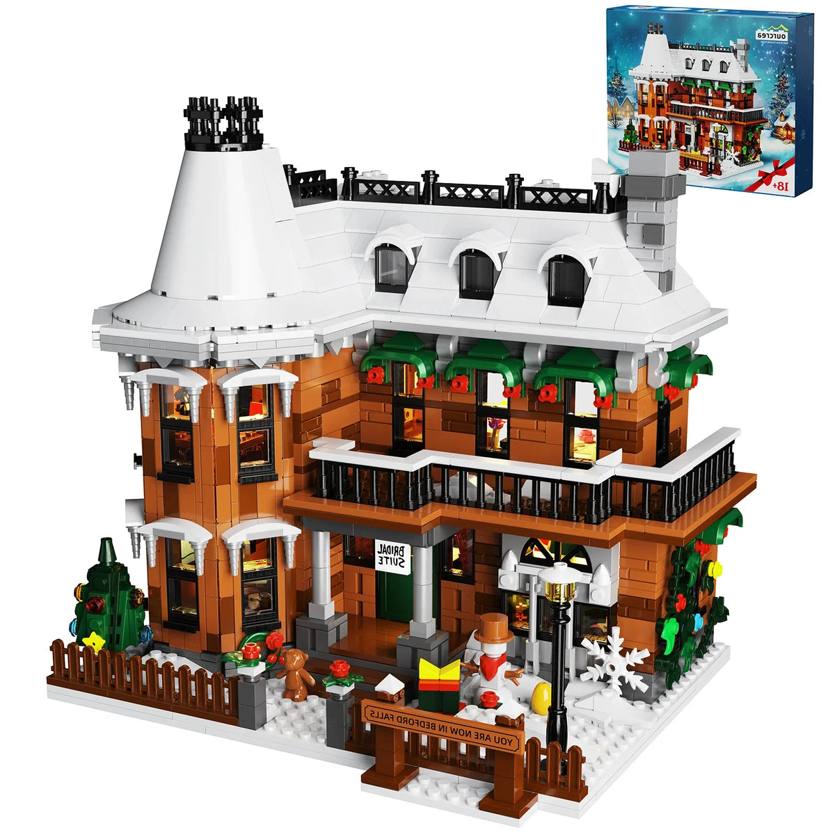 BuildMoc Christmas Snow House Building Blocks Set Gift
