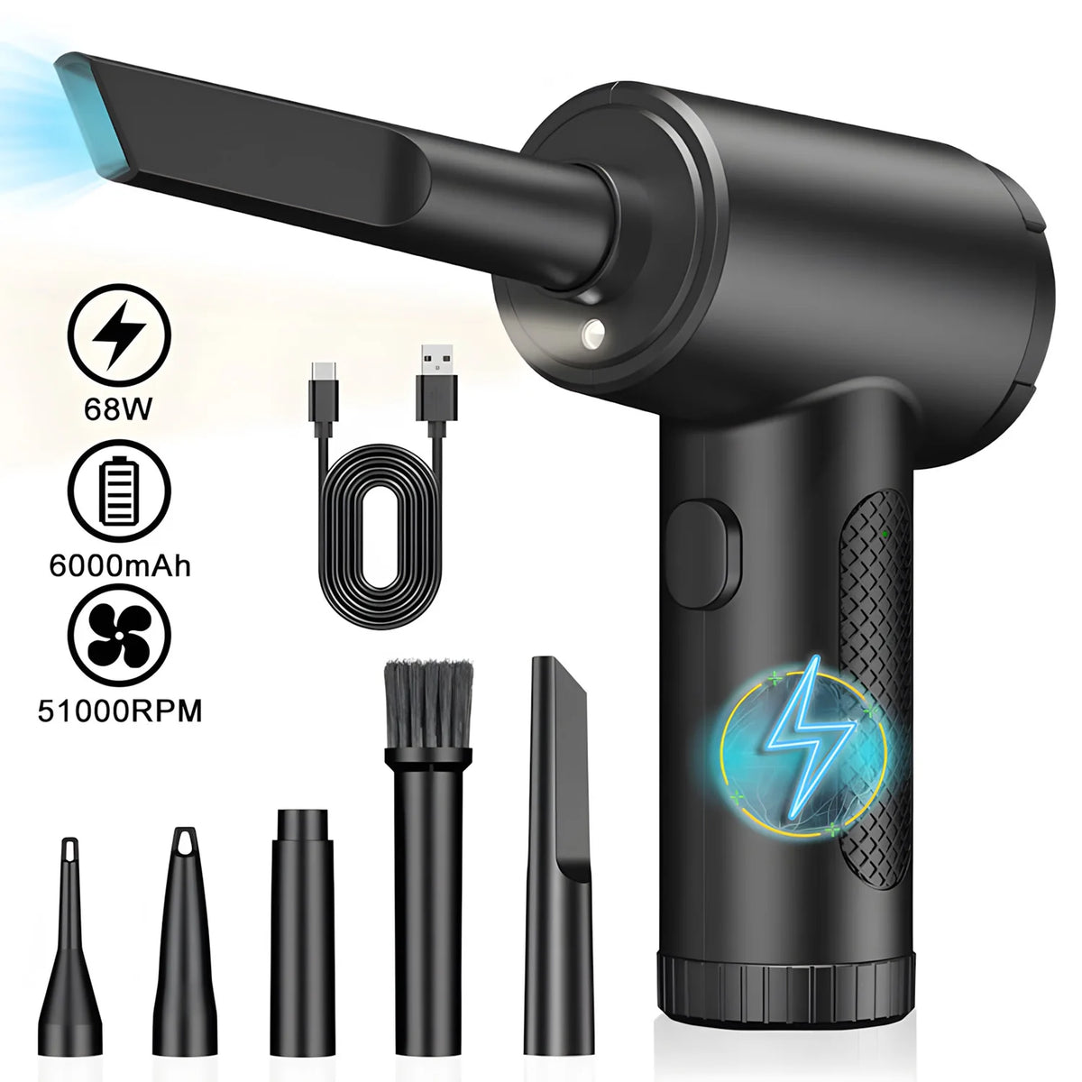 Rechargeable Electric Air Duster For Keyboard And Electronics Cleaning