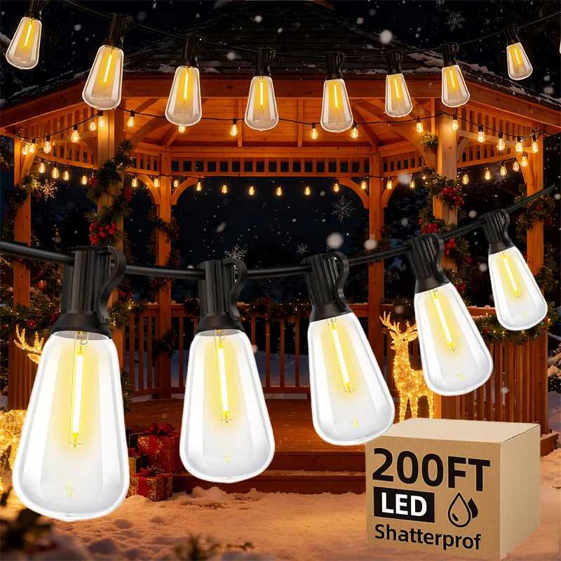 MIMIRGB Dimmable Waterproof Outdoor String Lights With Shatterproof LED Bulbs
