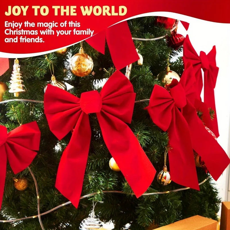 Joyfy Velvet Christmas Bows for Wreaths Garlands and Holiday Decor