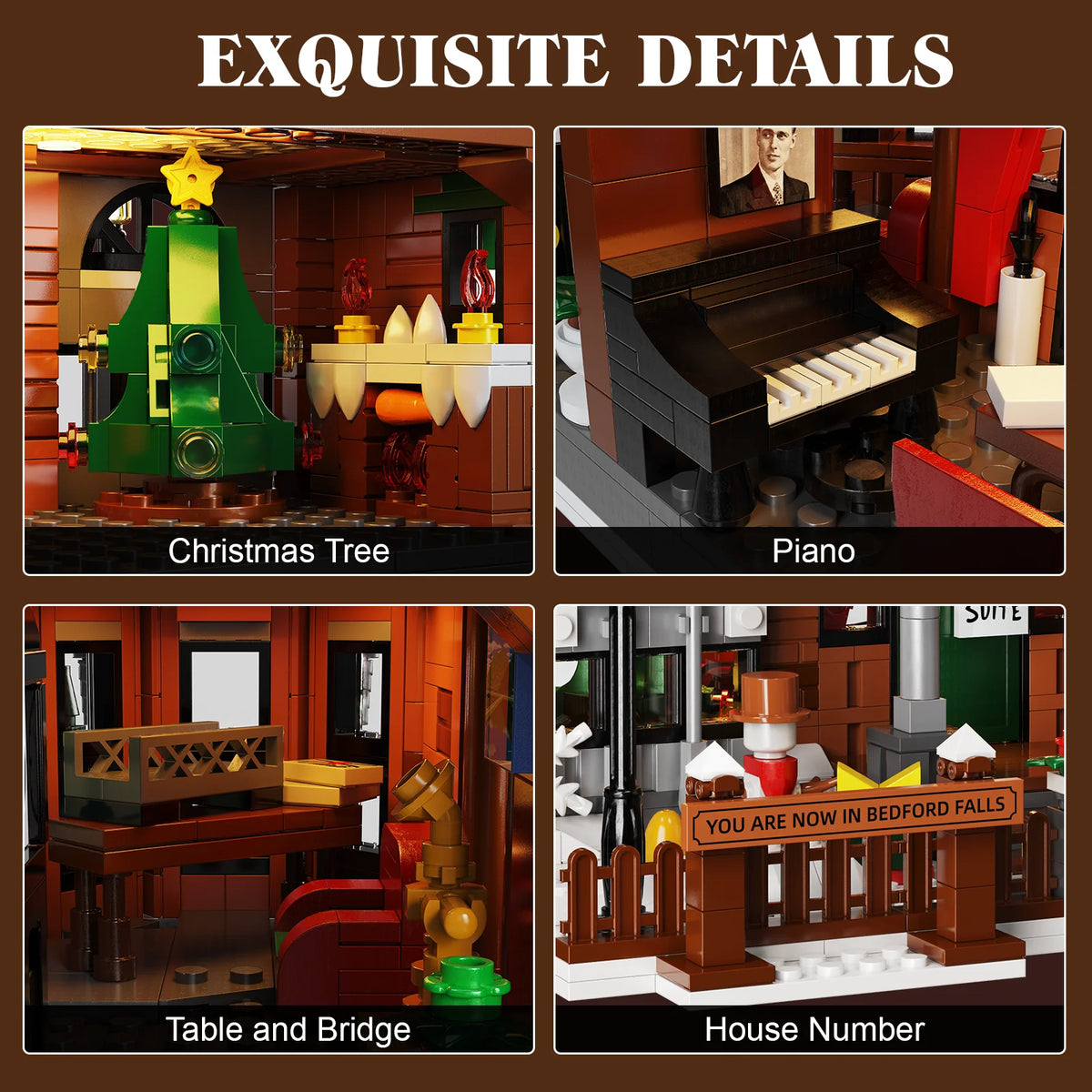 BuildMoc Christmas Snow House Building Blocks Set Gift