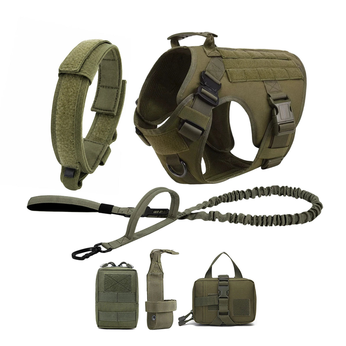 PETRAVEL Tactical Dog Harness With MOLLE Pouches For Training Walks