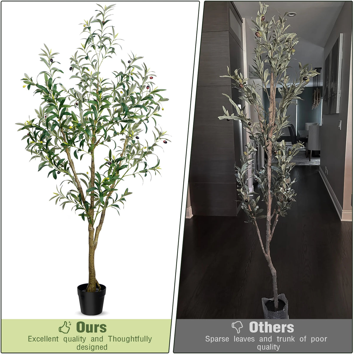 Olitree Artificial Olive Tree With Natural Wood Trunk Home Decor