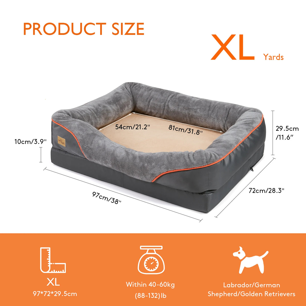 BINGOPAW Soft Foam Dog Bed With Removable Washable Cover