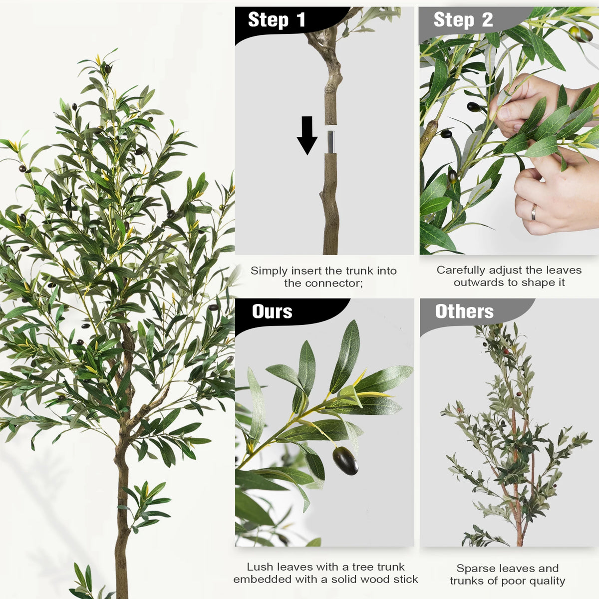 Olitree Artificial Olive Tree With Natural Wood Trunk Home Decor