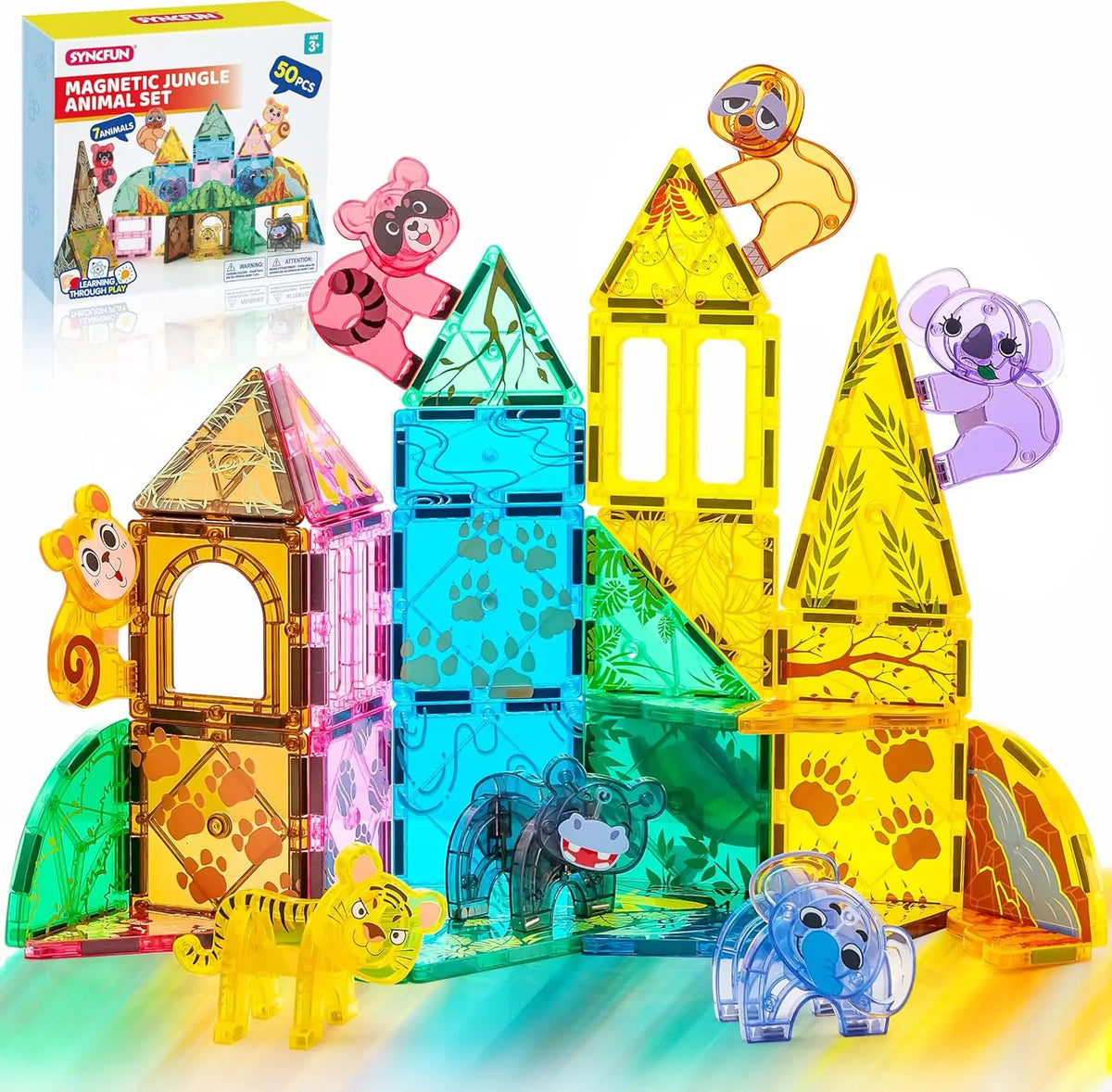 Joyfy Magnetic Building Tiles With Vehicle Construction Blocks Set