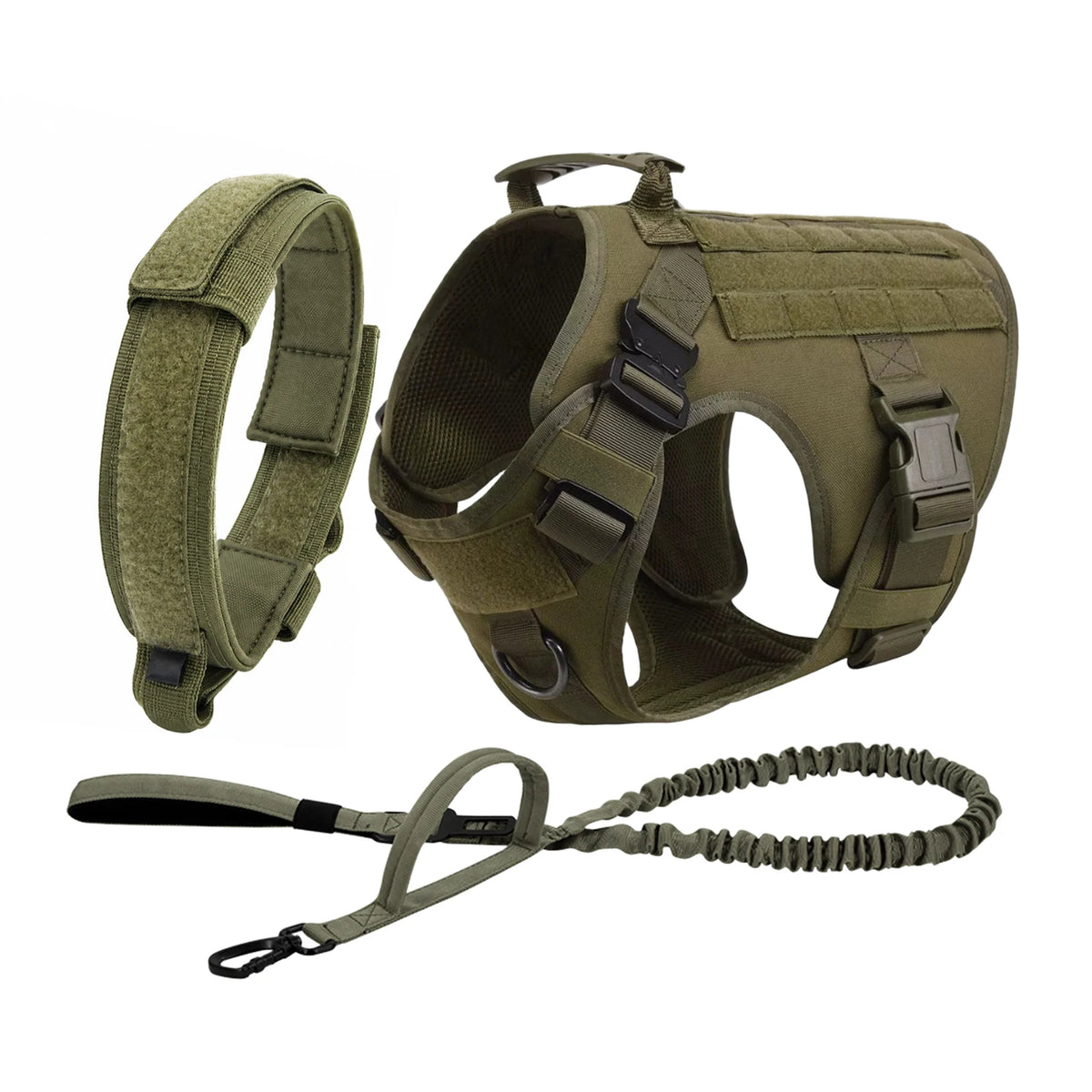 PETRAVEL Tactical Dog Harness With MOLLE Pouches For Training Walks