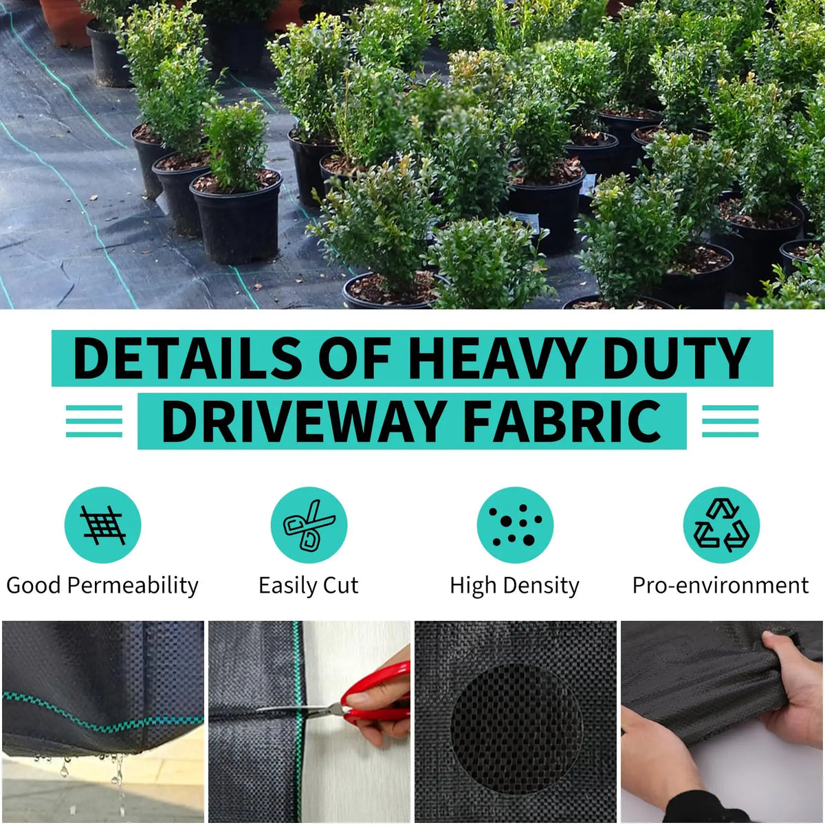 HiMISS Heavy Duty Woven Landscape Fabric for Reliable Weed Control