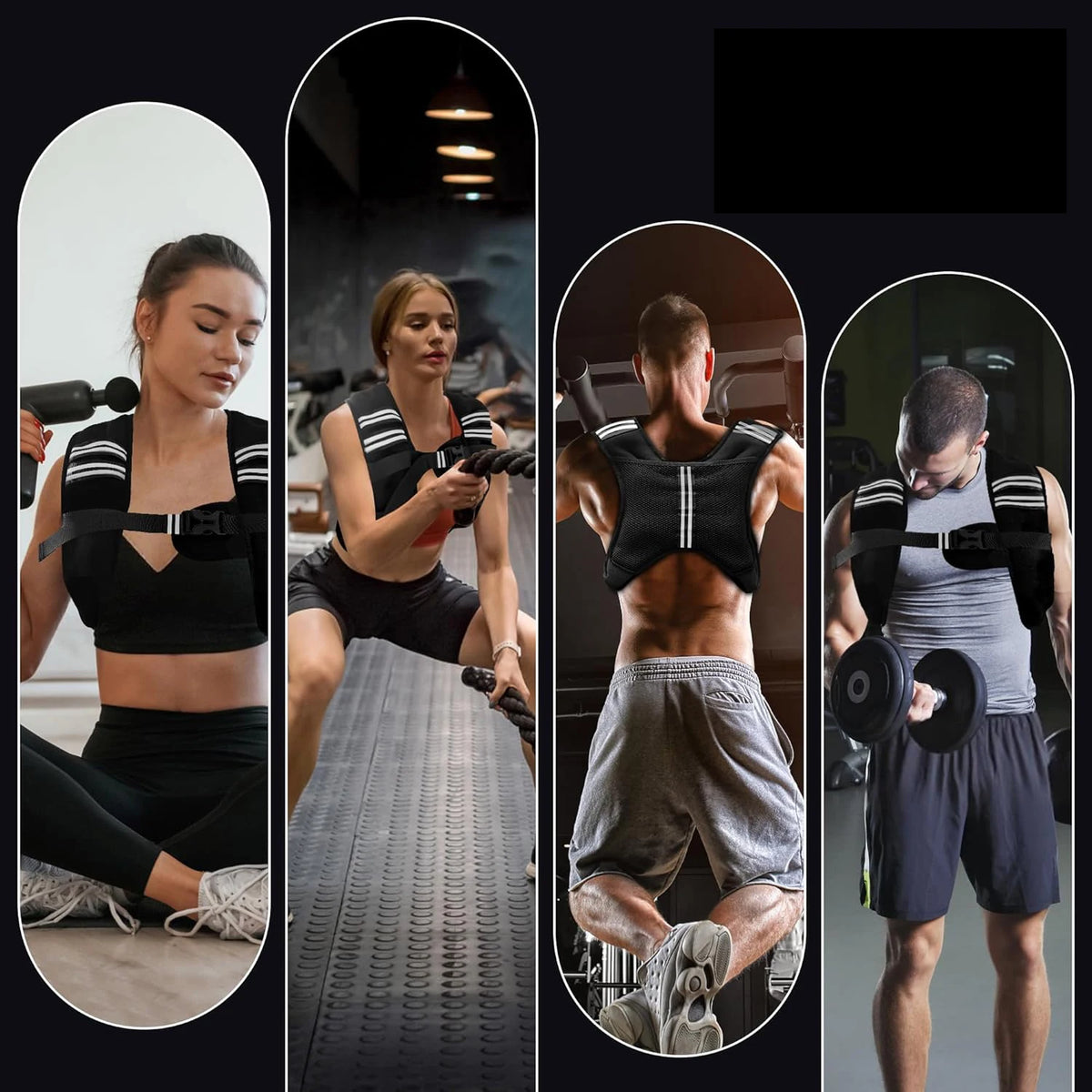 Reflective Weighted Vest with Pocket for Fitness Training