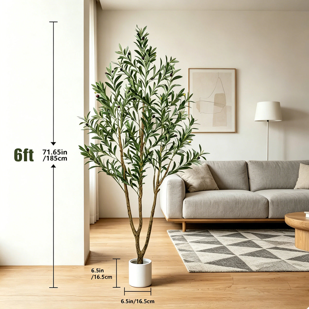 Olitree Artificial Olive Tree With Natural Trunk And Lifelike Fruits