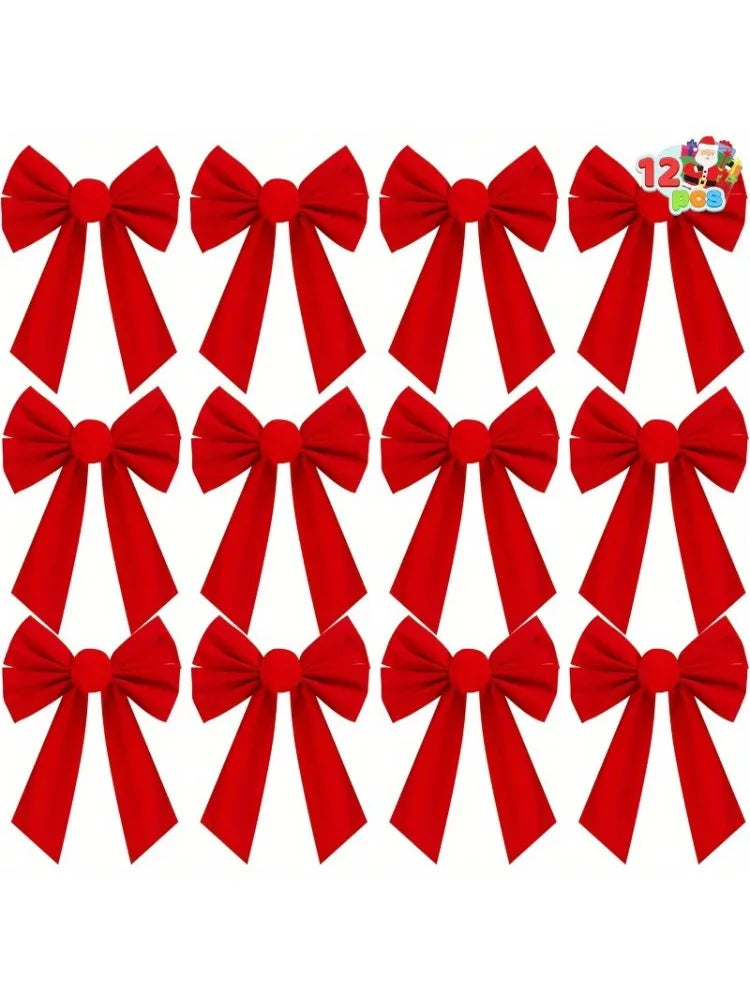 Joyfy Velvet Christmas Bows for Wreaths Garlands and Holiday Decor