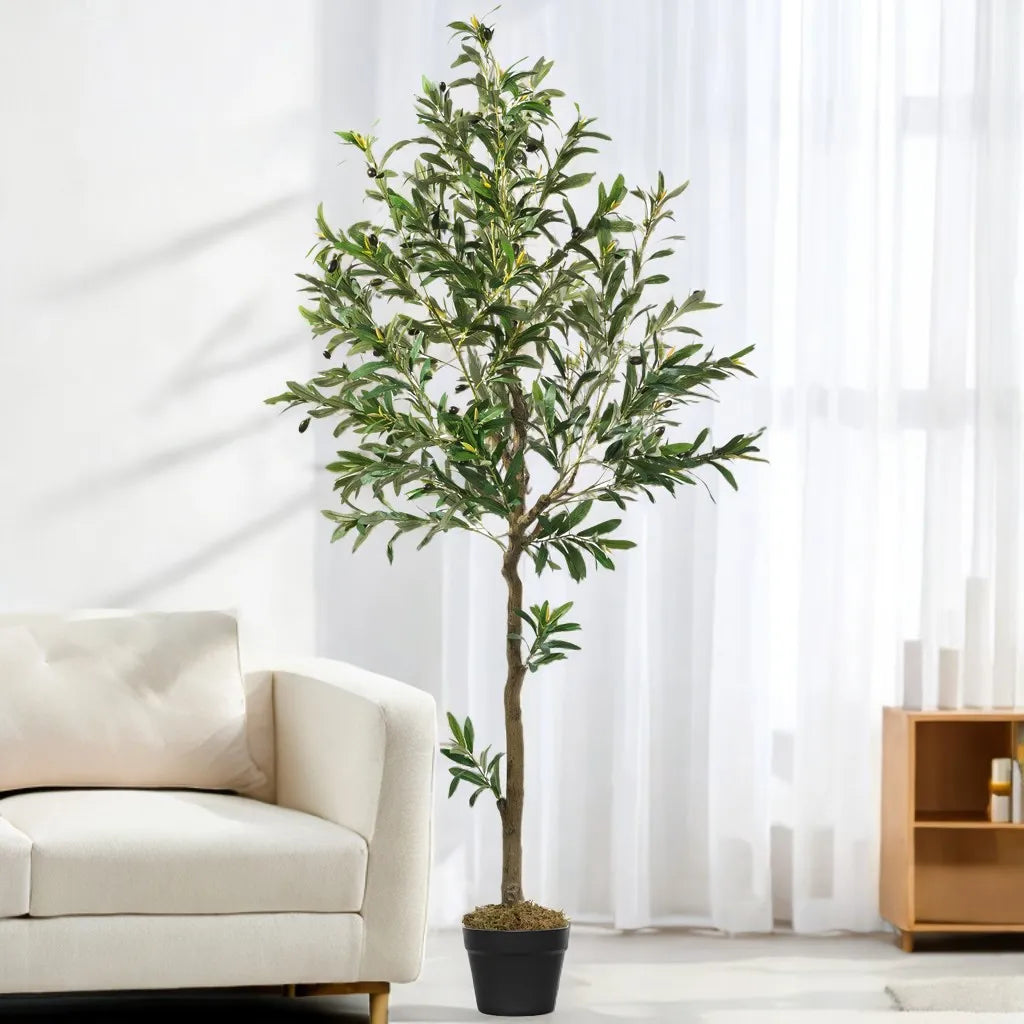 Olitree Artificial Olive Tree With Natural Wood Trunk Home Decor