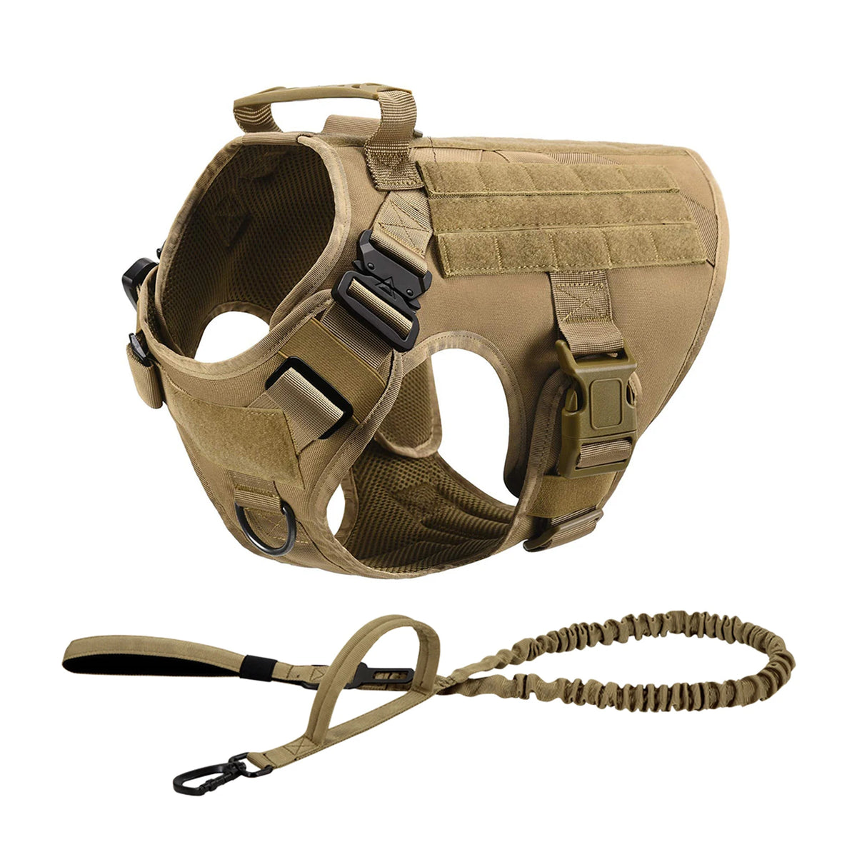 PETRAVEL Tactical Dog Harness With MOLLE Pouches For Training Walks
