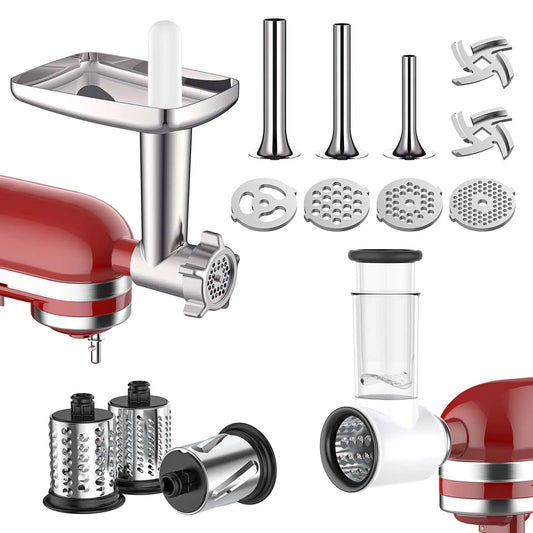 Meat Grinder and Slicer Shredder Attachments for KitchenAid Stand Mixer