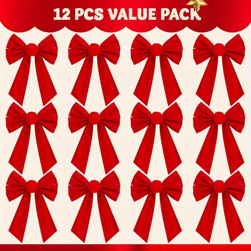 Joyfy Velvet Christmas Bows for Wreaths Garlands and Holiday Decor