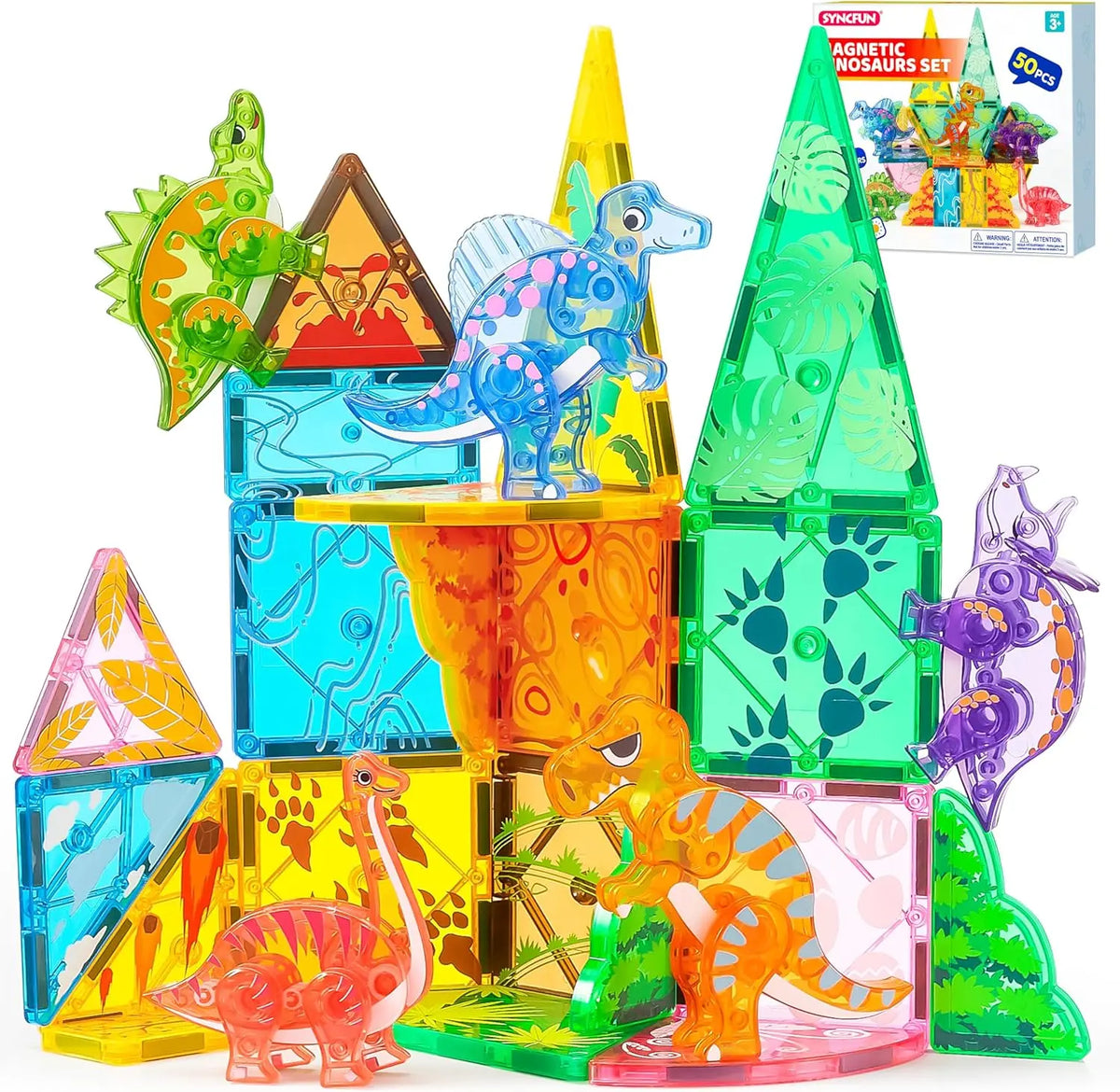 Joyfy Magnetic Building Tiles With Vehicle Construction Blocks Set