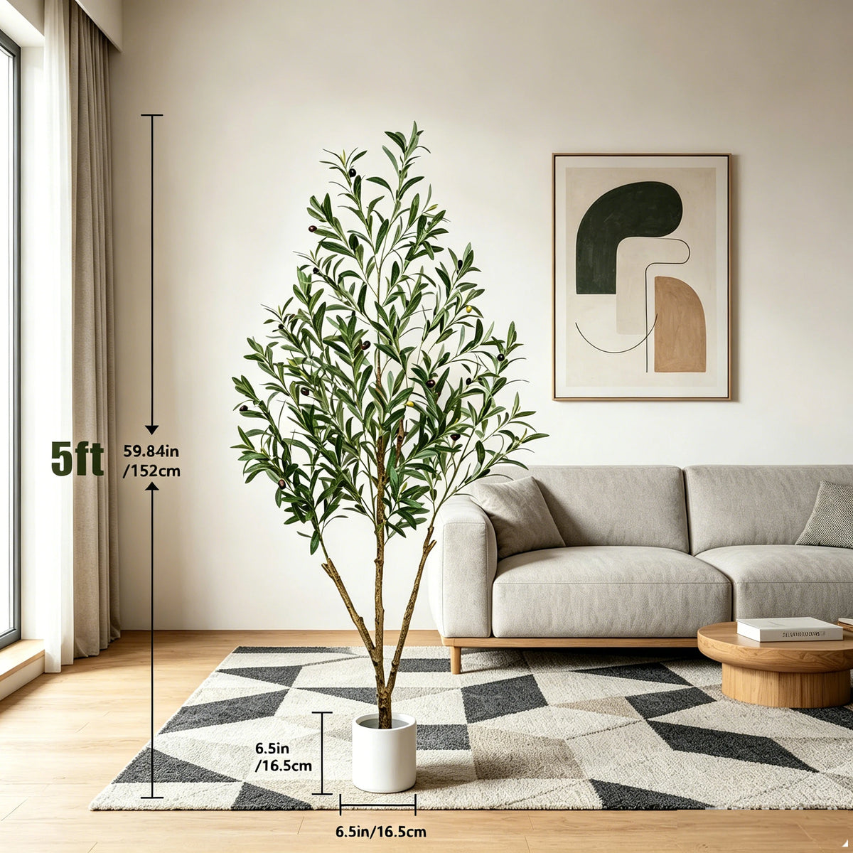 Olitree Artificial Olive Tree With Natural Trunk And Lifelike Fruits