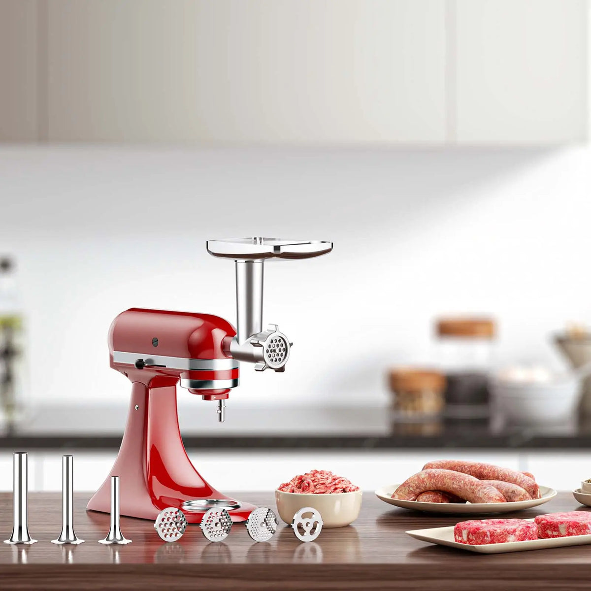 Meat Grinder and Slicer Shredder Attachments for KitchenAid Stand Mixer