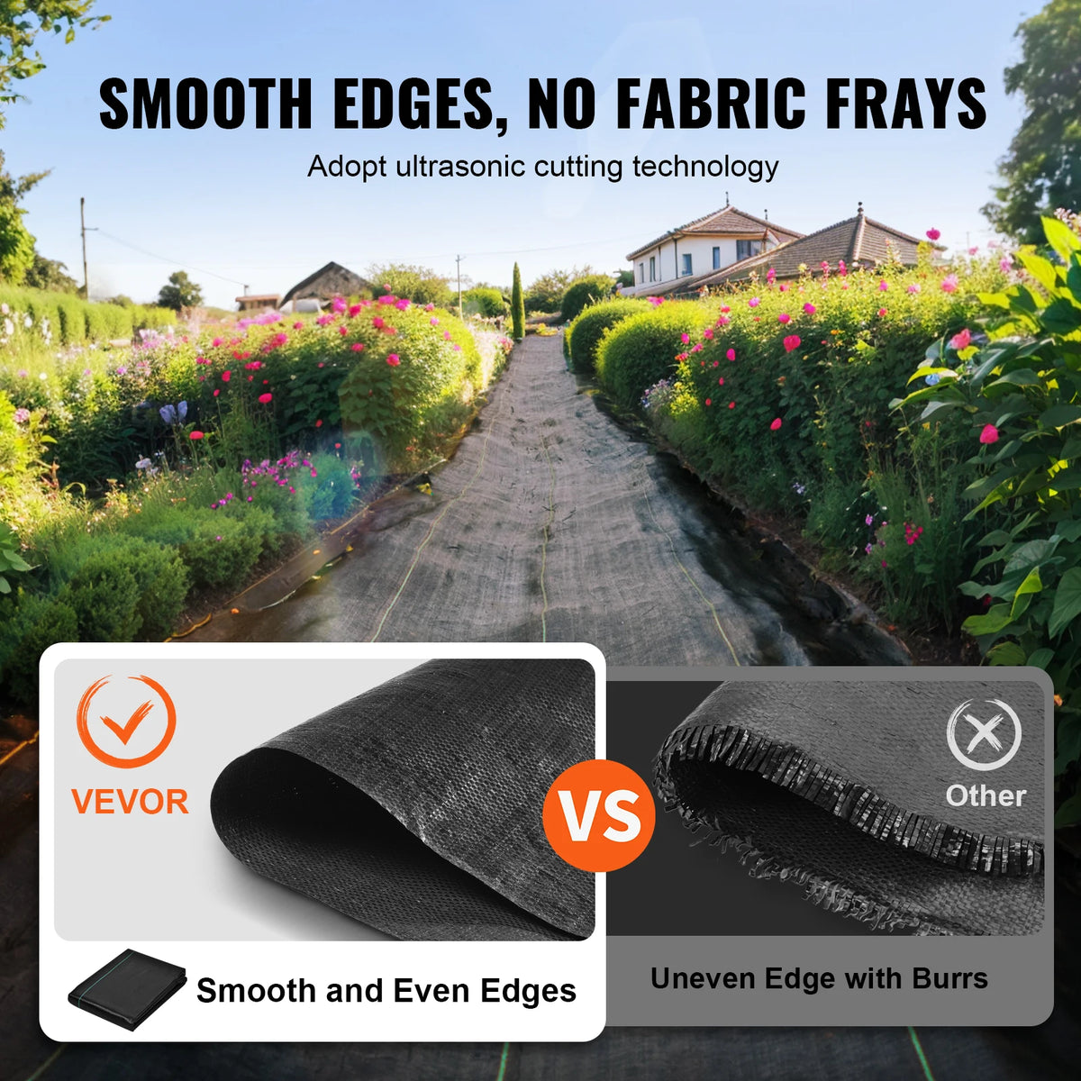 VEVOR Heavy Duty Woven Weed Barrier Landscape Geotextile Fabric