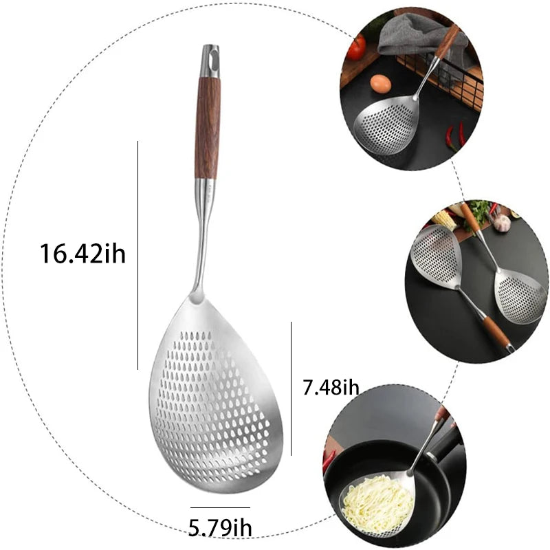 Stainless Steel Spider Strainer Skimmer Ladle for Cooking and Frying