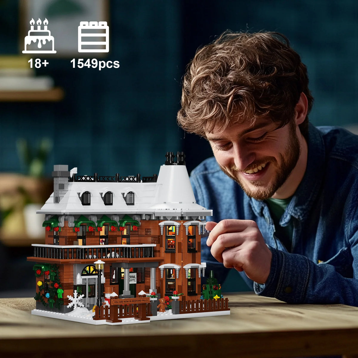 BuildMoc Christmas Snow House Building Blocks Set Gift