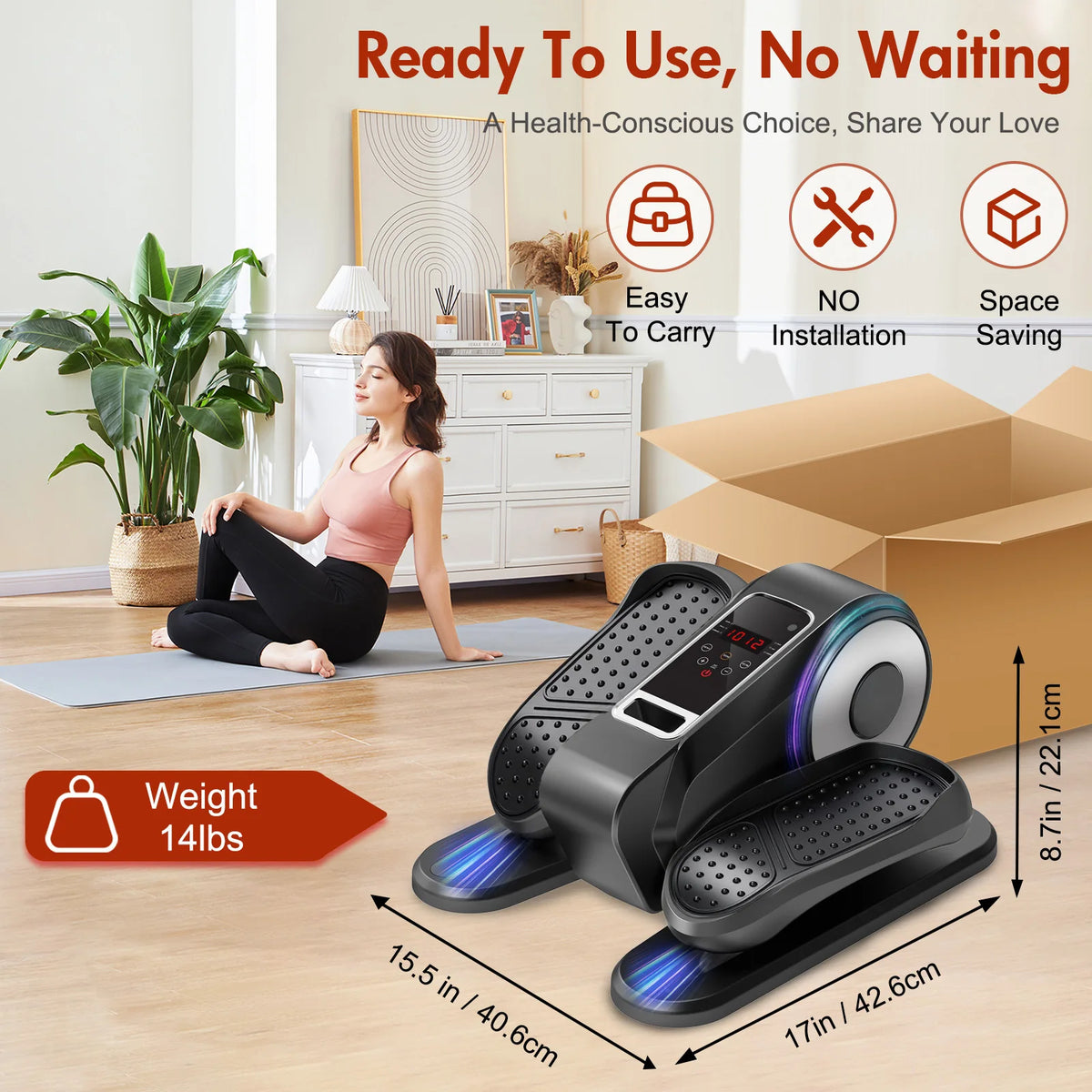 Gamewiu Under Desk Elliptical Leg Exerciser With Remote Control