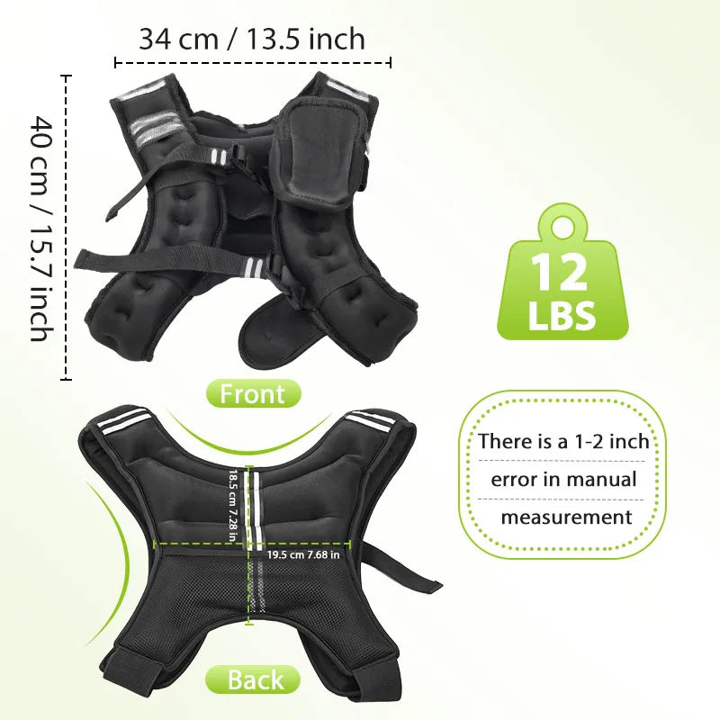 Reflective Weighted Vest with Pocket for Fitness Training