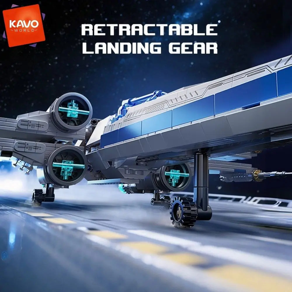 KAVOWORLD X-Wing Space Fighter Building Blocks Set With LED Lights