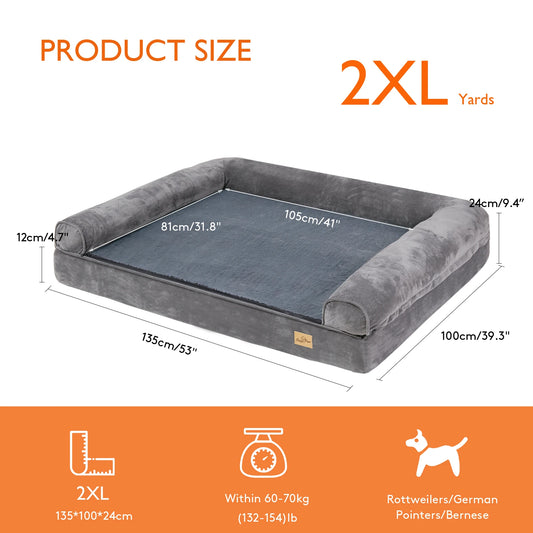 BINGOPAW Orthopedic Dog Bed With Removable Washable Cotton Cover