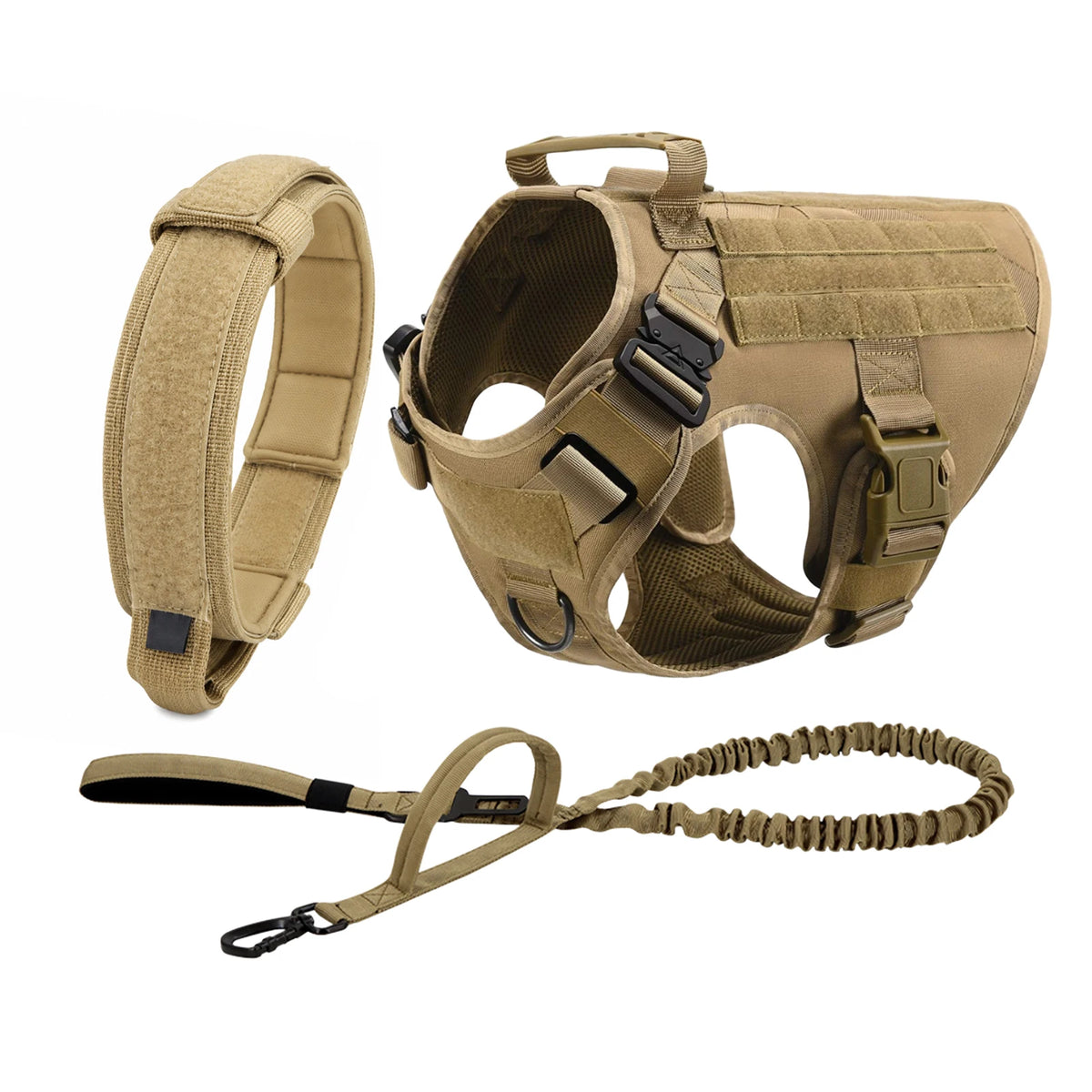 PETRAVEL Tactical Dog Harness With MOLLE Pouches For Training Walks