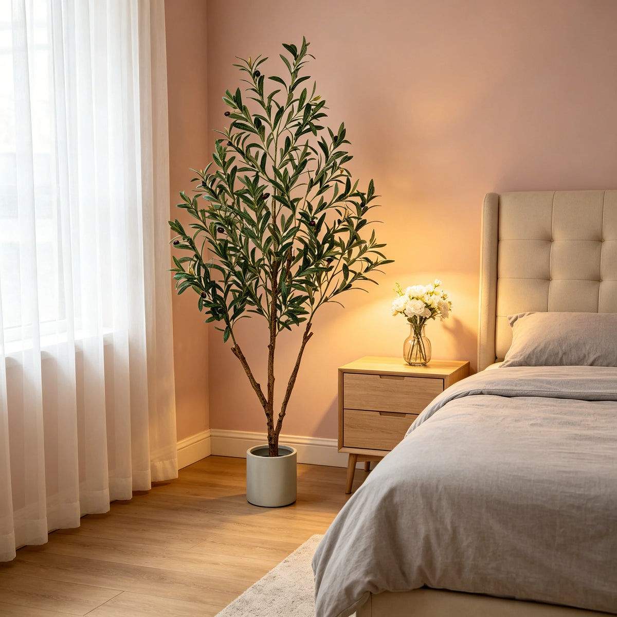 Olitree Artificial Olive Tree With Natural Trunk And Lifelike Fruits