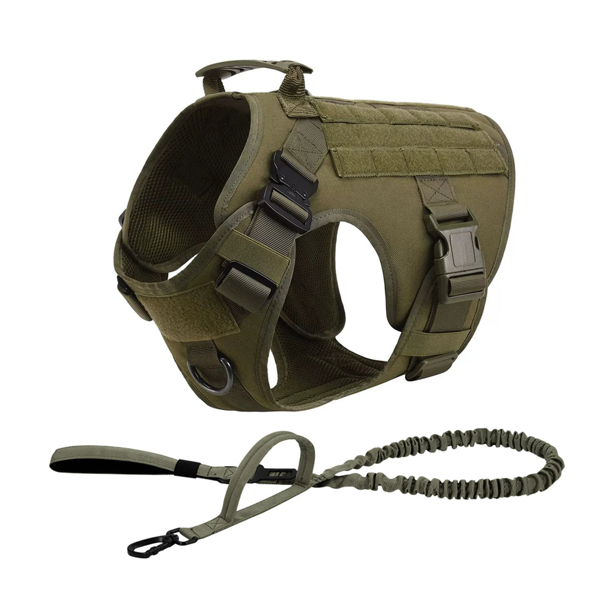 PETRAVEL Tactical Dog Harness With MOLLE Pouches For Training Walks