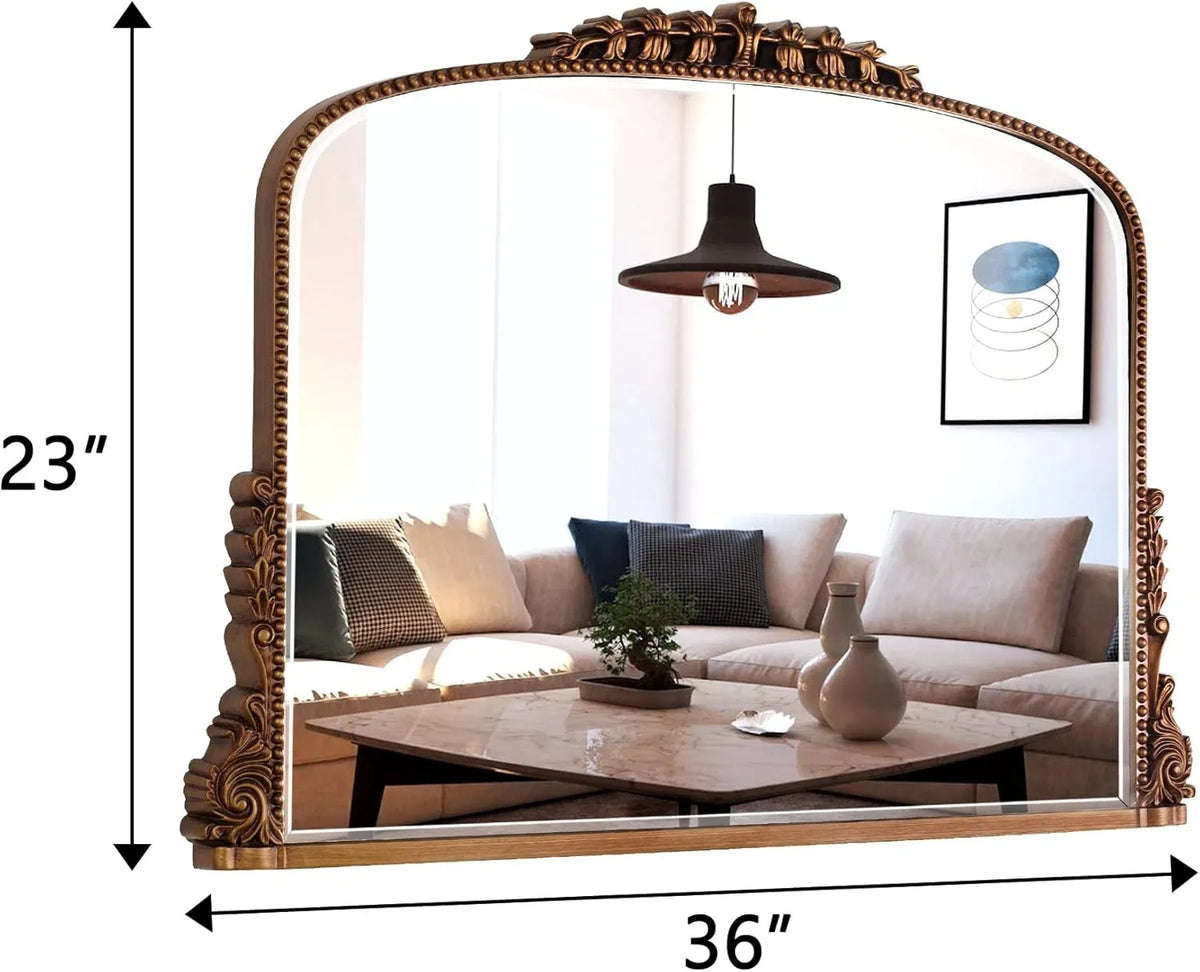 SHYFOY Baroque Scalloped Arch Mirror for Elegant Wall Decor