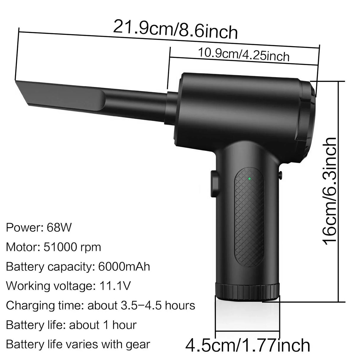 Rechargeable Electric Air Duster For Keyboard And Electronics Cleaning