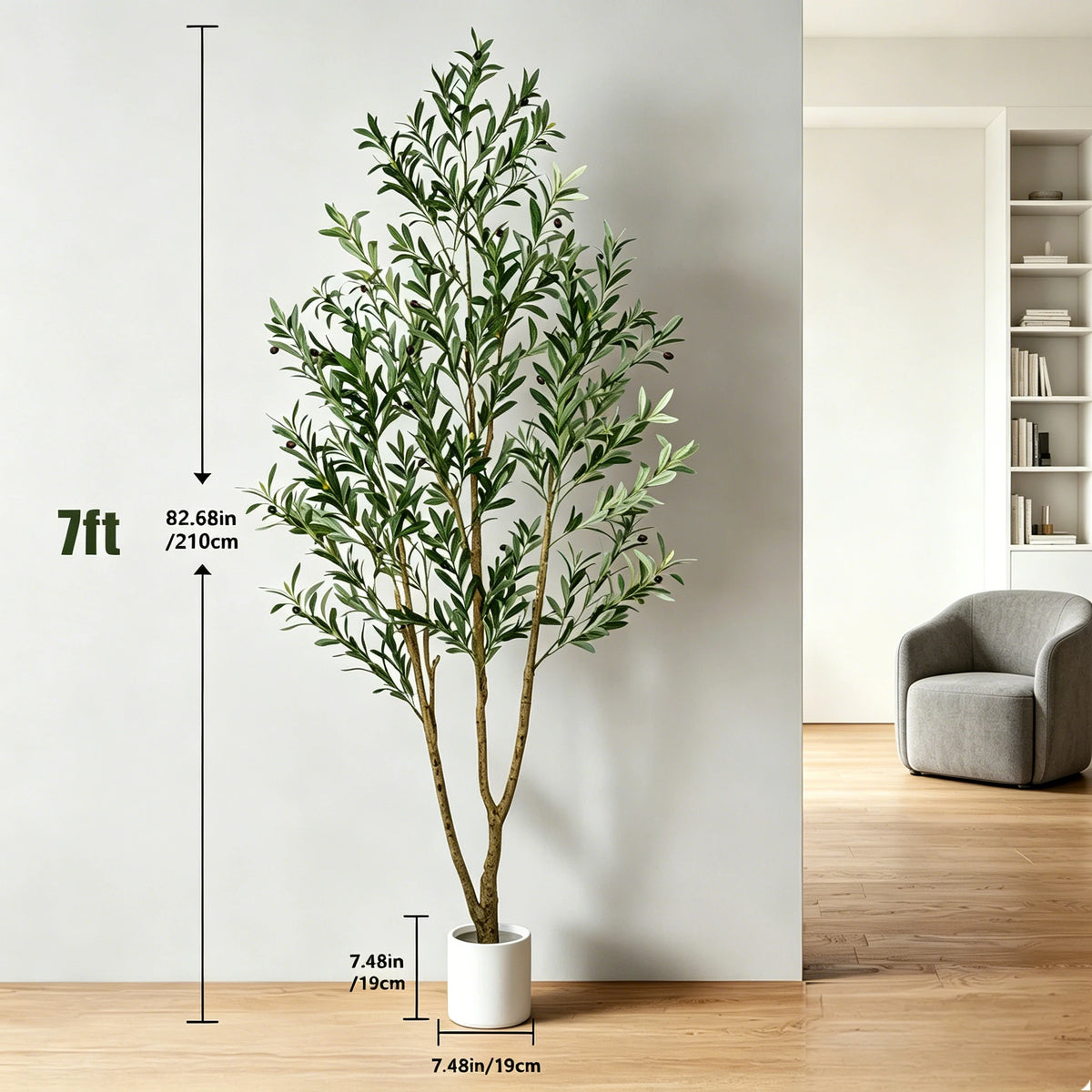 Olitree Artificial Olive Tree With Natural Trunk And Lifelike Fruits