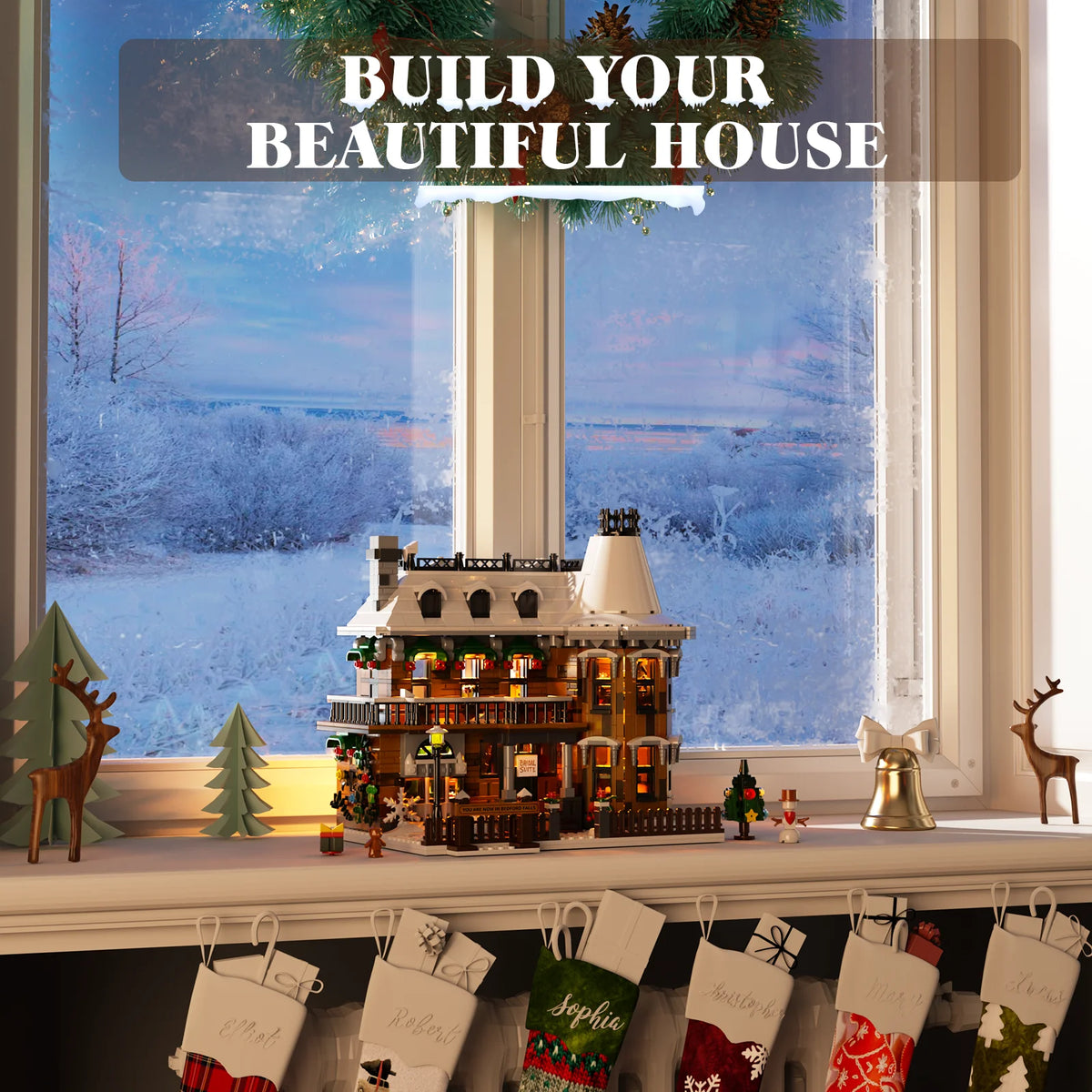 BuildMoc Christmas Snow House Building Blocks Set Gift