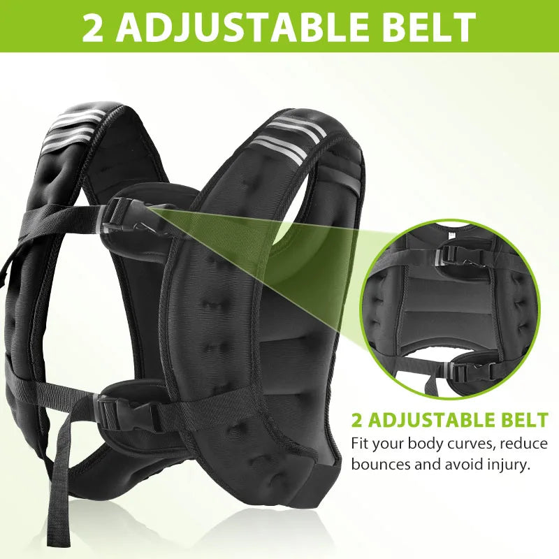 Reflective Weighted Vest with Pocket for Fitness Training