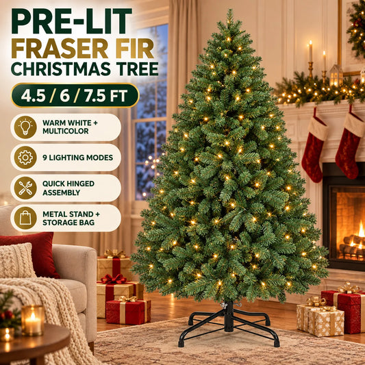 ANIXOL Prelit Fraser Fir Christmas Tree With LED Lights