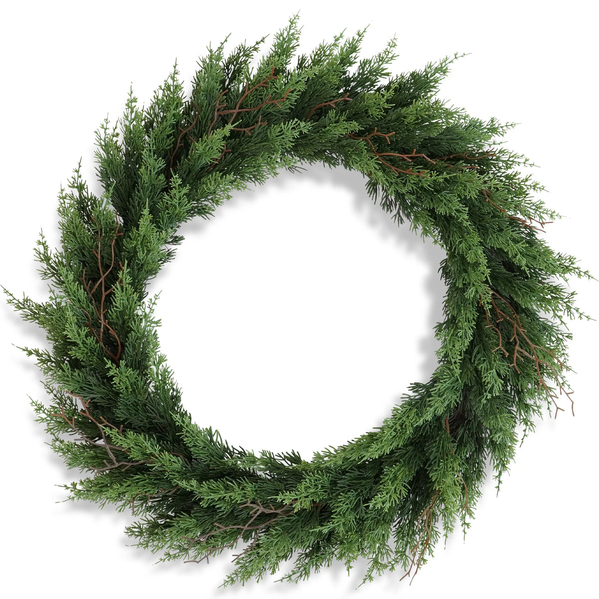Olitree Foldable Artificial Cedar Christmas Wreath With Pinecones And Berries