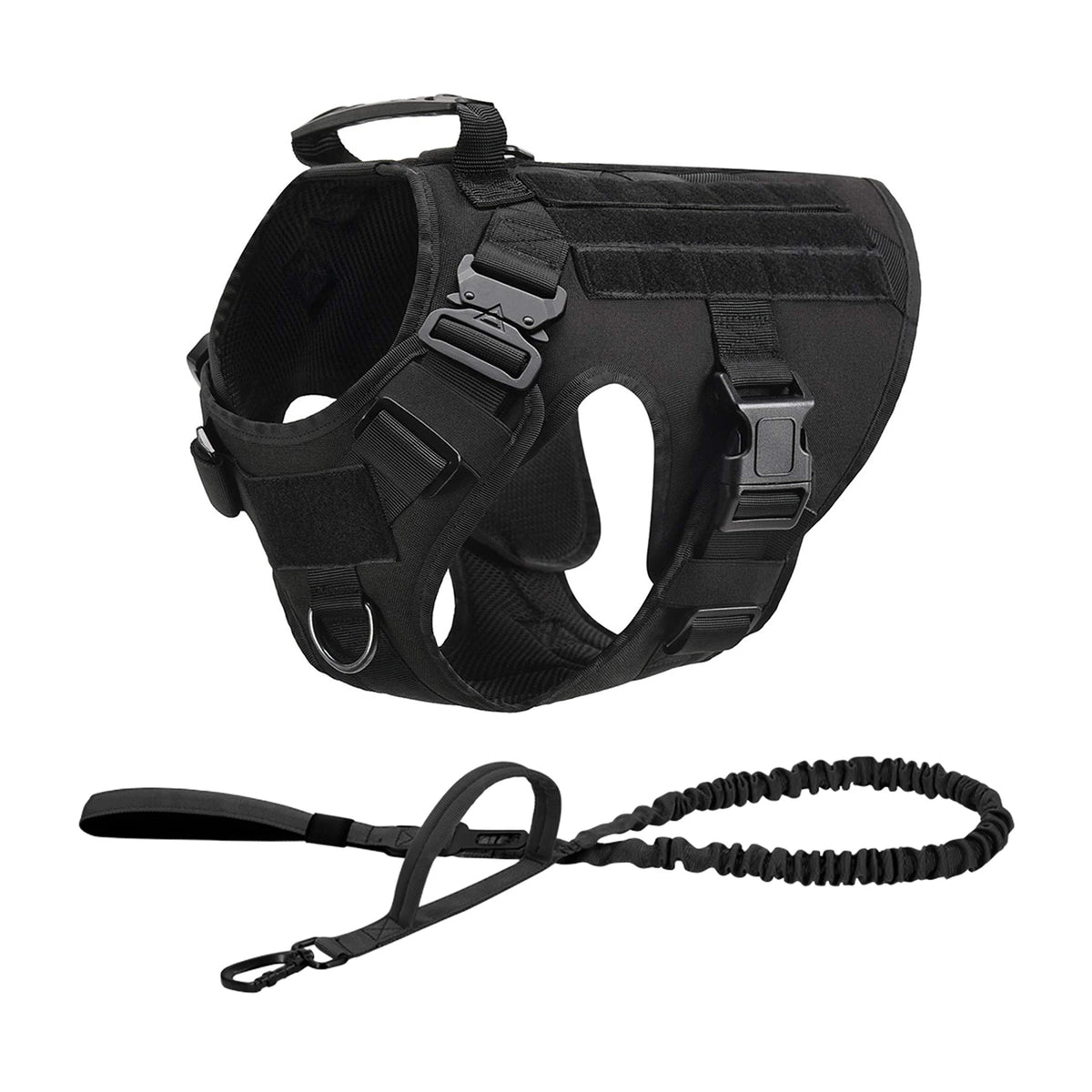PETRAVEL Tactical Dog Harness With MOLLE Pouches For Training Walks