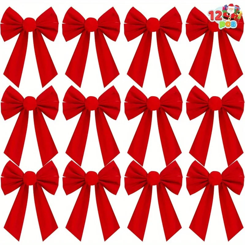 Joyfy Velvet Christmas Bows for Wreaths Garlands and Holiday Decor