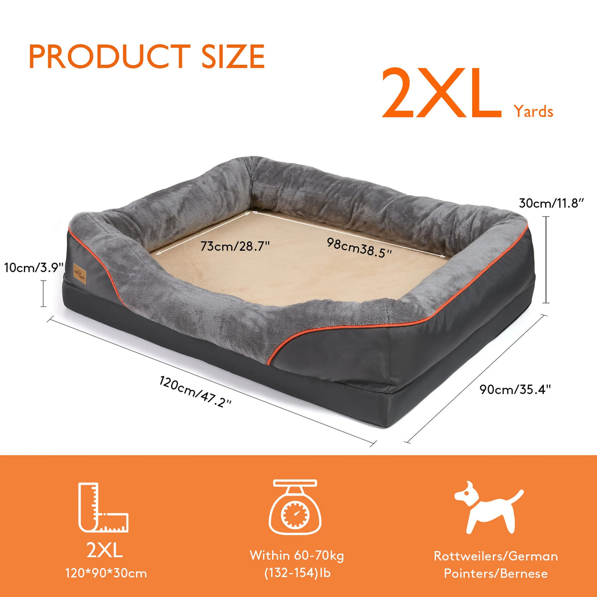 BINGOPAW Soft Foam Dog Bed With Removable Washable Cover