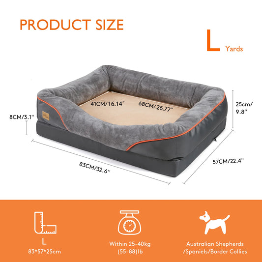 BINGOPAW Soft Foam Dog Bed With Removable Washable Cover